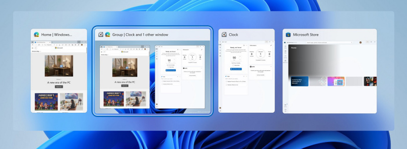 微软Win11预览版Snap多任务体验：新的视觉UI和动画改进