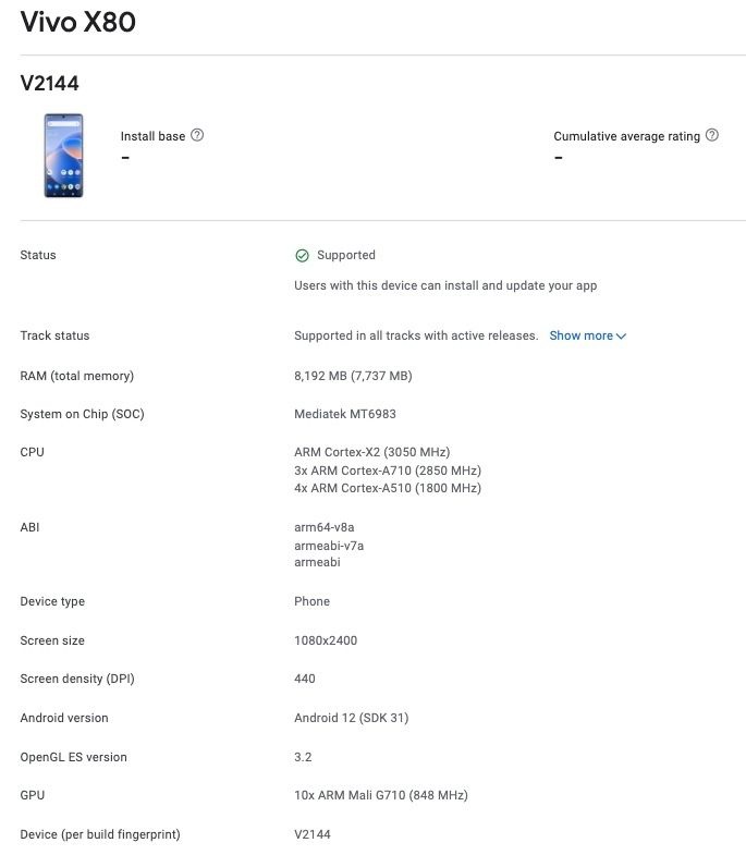 vivo X80 现身 GeekBench：搭载天玑 9000，12GB 内存