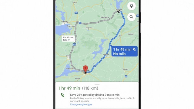 更环保！谷歌地图推出环保导航模式