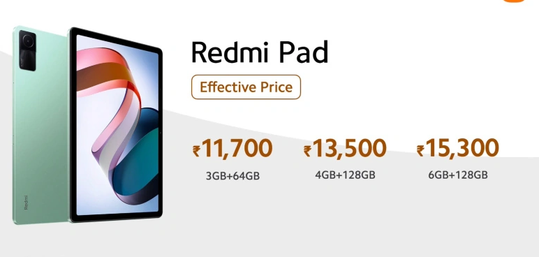  Redmi Pad 发布：2K显示屏，8000mAh电池，约1308元起