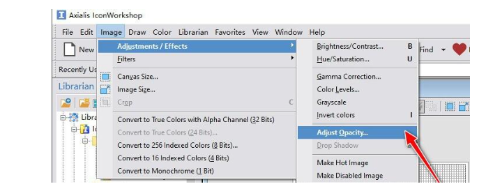 Axialis IconWorkshop设置图标不透明度教程
