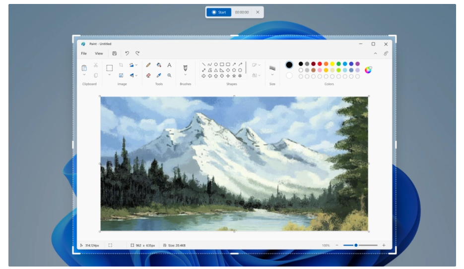 截图工具的录屏功能已向 Win11 开发频道推出，可选择录制区域