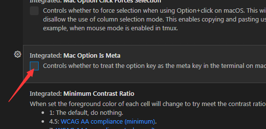 vscode关闭mac选项是meta方法
